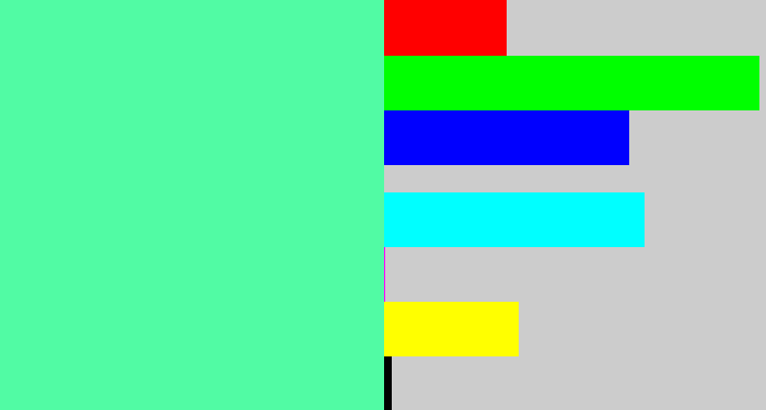 Hex color #51fba4 - sea green