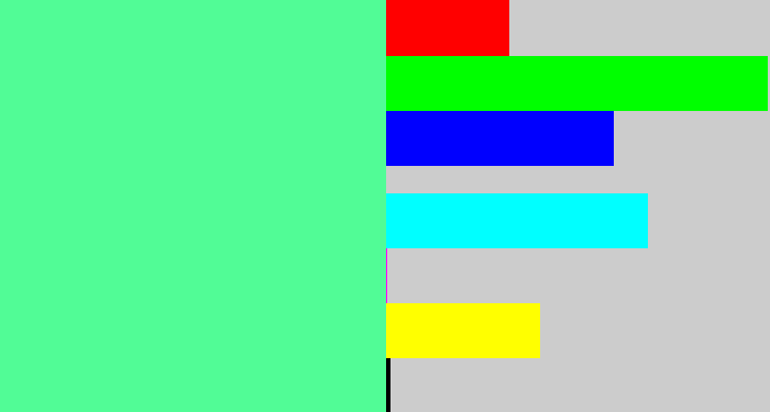 Hex color #51fc96 - sea green