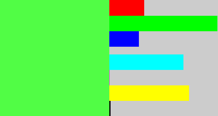 Hex color #51fd45 - light neon green