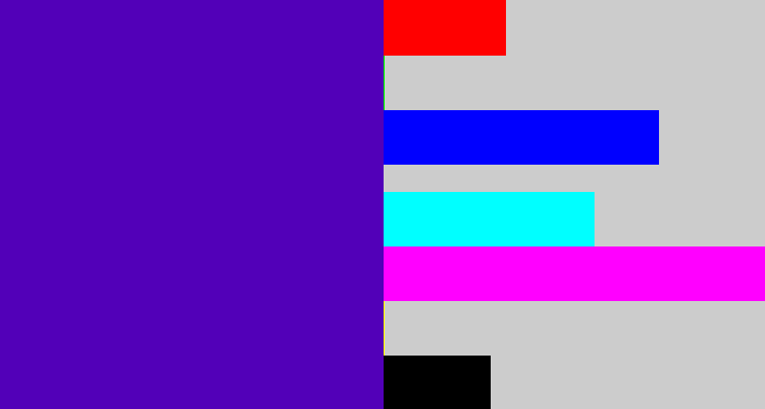 Hex color #5200b8 - violet blue