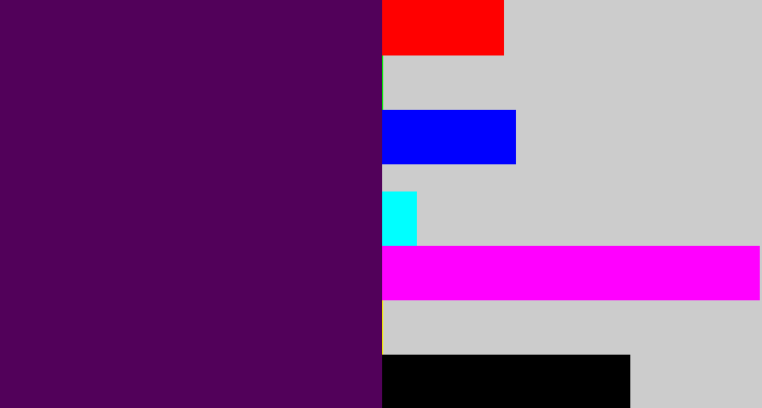 Hex color #52015a - plum purple