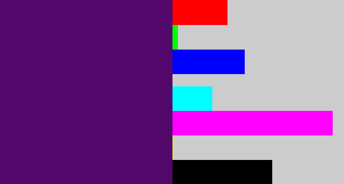 Hex color #52076b - royal purple