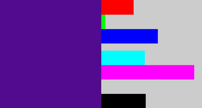 Hex color #520b8f - indigo