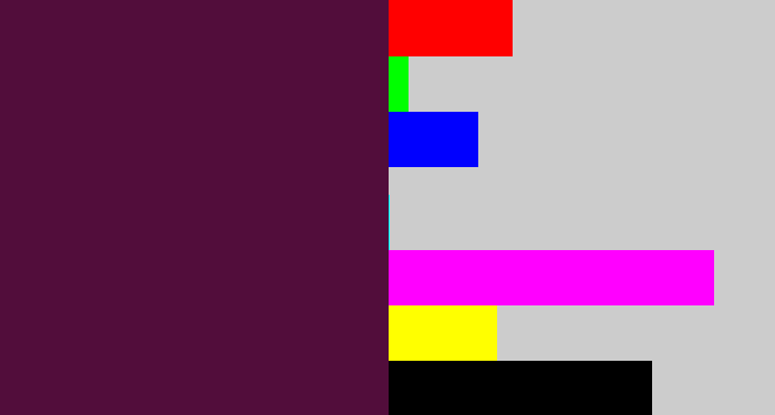 Hex color #520d3b - plum