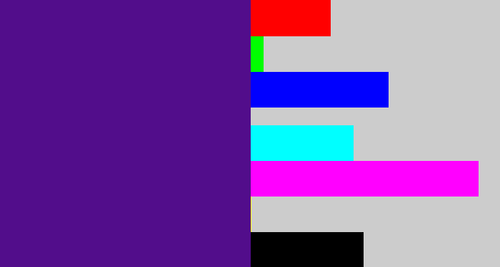 Hex color #520d8b - indigo