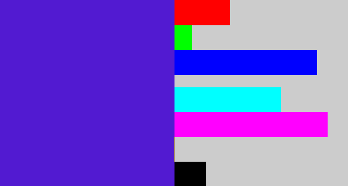 Hex color #521ad1 - purple/blue