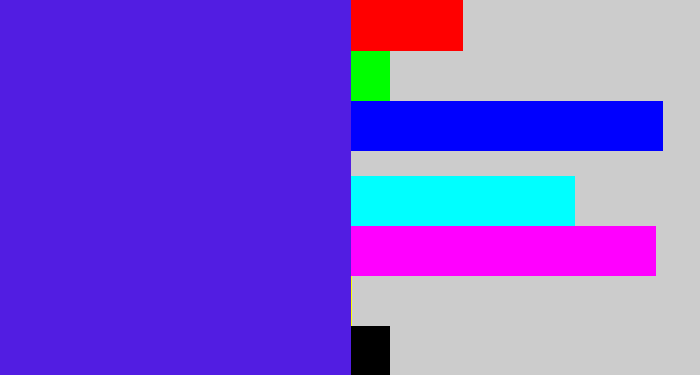 Hex color #521de2 - purple/blue