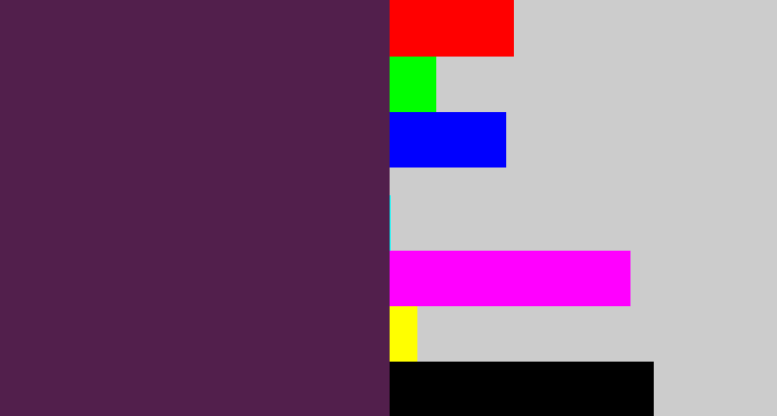 Hex color #521f4c - grape purple