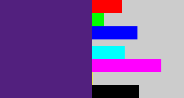 Hex color #52207e - royal purple