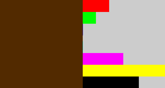 Hex color #522a00 - brown