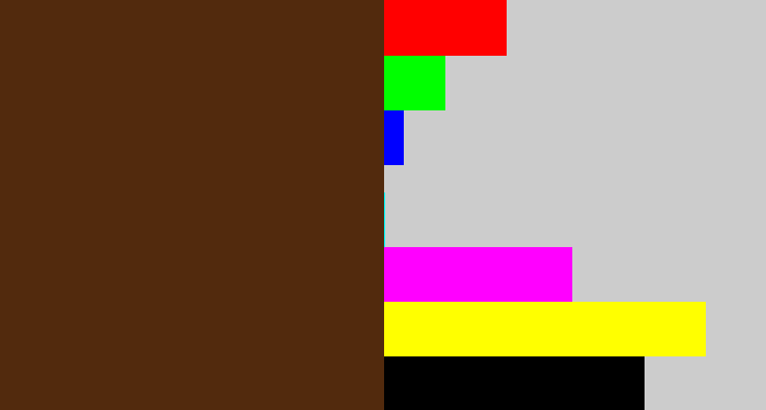 Hex color #522a0d - brown