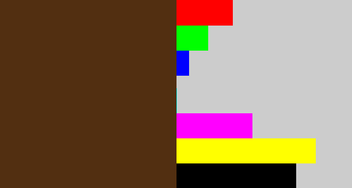 Hex color #522f11 - brown