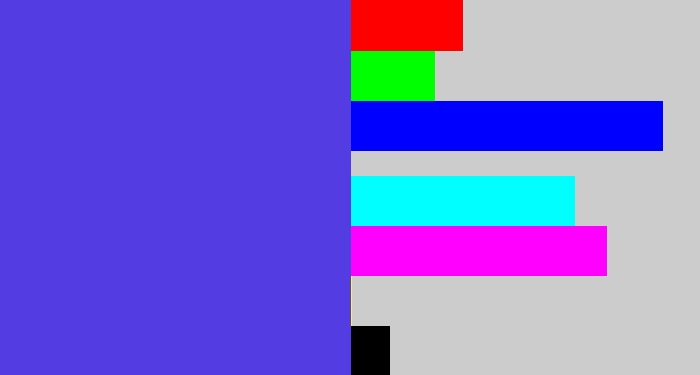Hex color #523ce2 - purpley blue