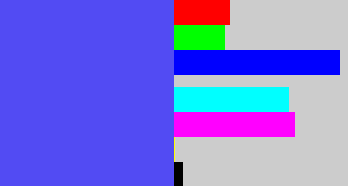 Hex color #524bf3 - purpleish blue