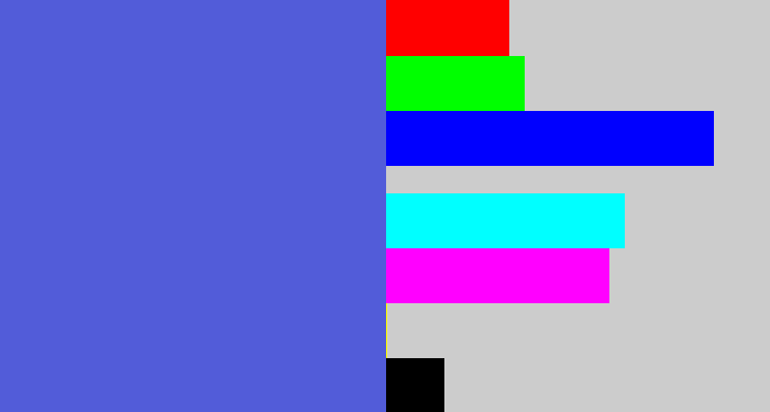 Hex color #525cd9 - warm blue