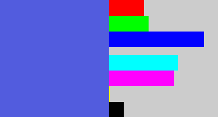Hex color #525cde - warm blue