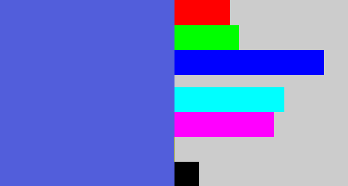 Hex color #525edb - warm blue
