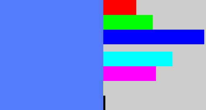 Hex color #527afb - lightish blue