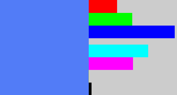 Hex color #527cf7 - dodger blue