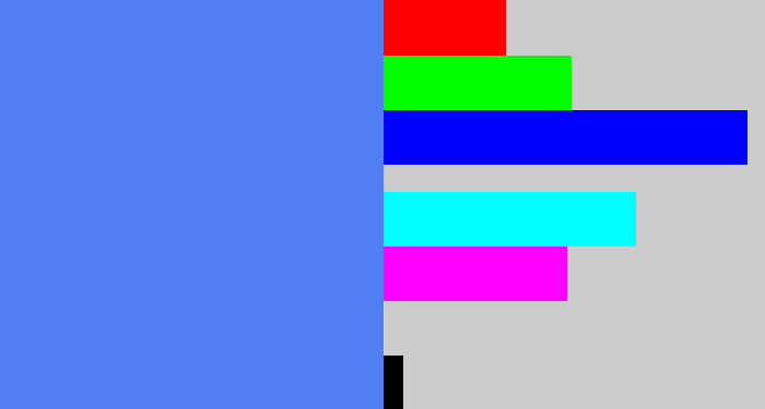 Hex color #527ef3 - dodger blue