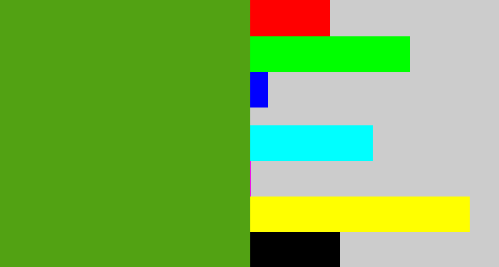 Hex color #52a213 - lawn green