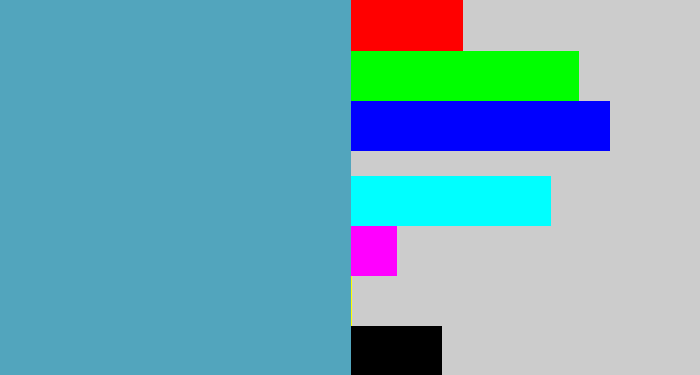 Hex color #52a5bd - faded blue