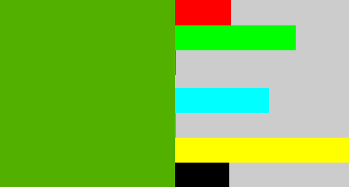 Hex color #52b100 - kermit green