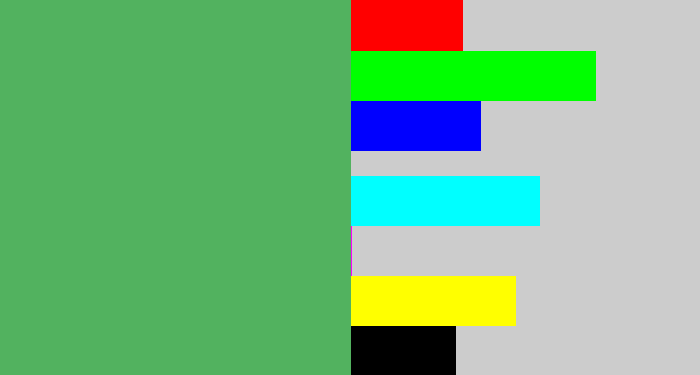 Hex color #52b25f - dark pastel green
