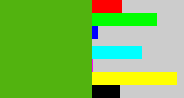 Hex color #52b30f - frog green