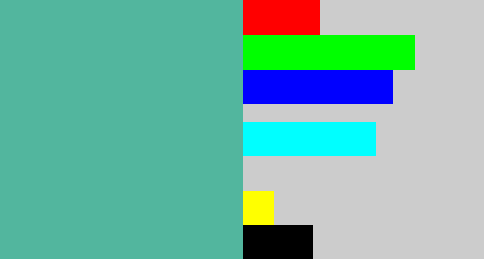 Hex color #52b69e - greeny blue