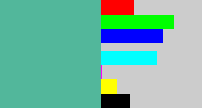 Hex color #52b79b - greeny blue