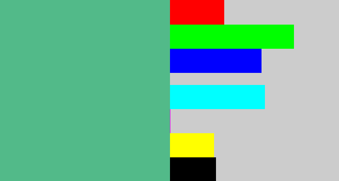 Hex color #52ba89 - greeny blue