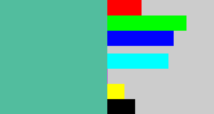 Hex color #52bd9e - greeny blue
