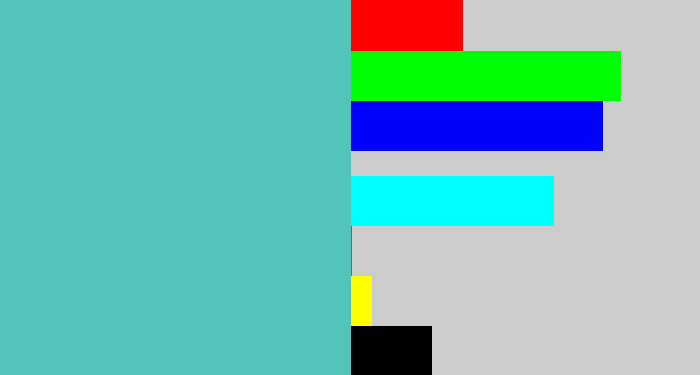 Hex color #52c4b8 - seafoam blue