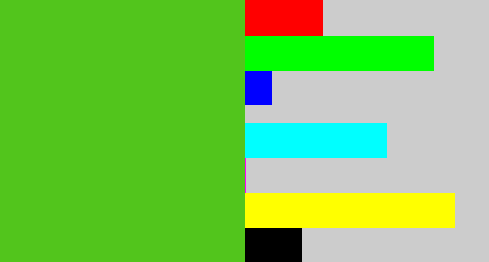 Hex color #52c51c - frog green