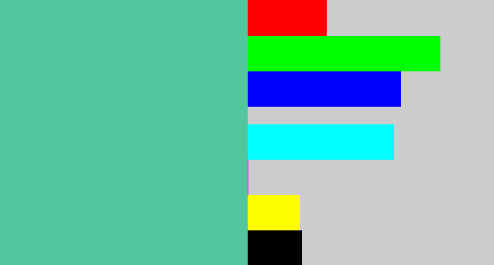 Hex color #52c79e - greeny blue