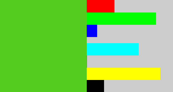 Hex color #52cc1f - green apple