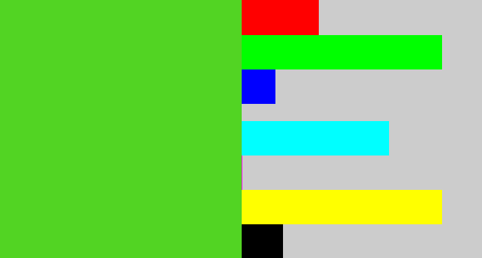 Hex color #52d423 - green apple