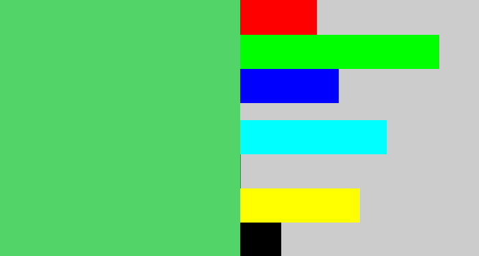 Hex color #52d469 - lightish green