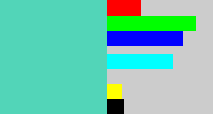 Hex color #52d5b8 - light greenish blue
