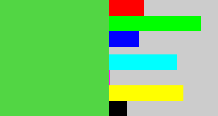 Hex color #52d644 - fresh green