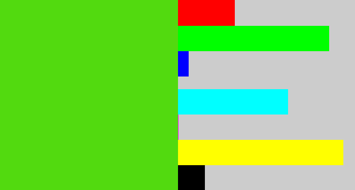 Hex color #52da0f - green apple