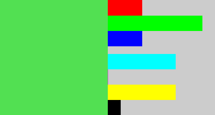 Hex color #52e052 - lightish green