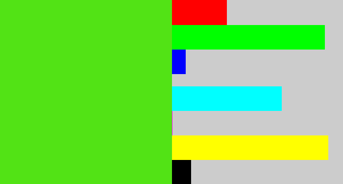 Hex color #52e315 - green apple