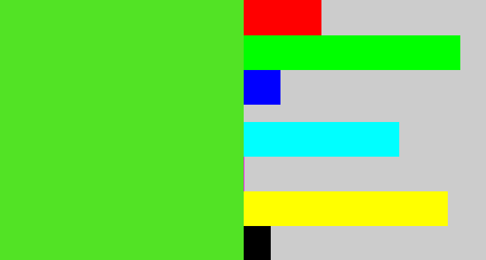Hex color #52e325 - green apple
