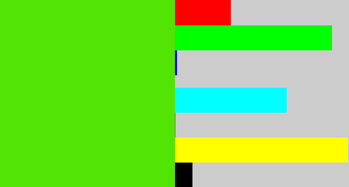Hex color #52e503 - green apple