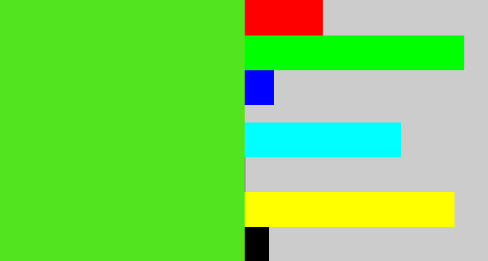 Hex color #52e51f - green apple