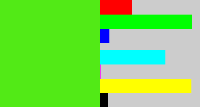Hex color #52ea16 - green apple
