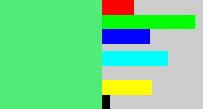 Hex color #52eb77 - weird green