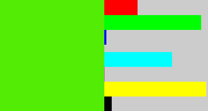 Hex color #52ec04 - bright lime green
